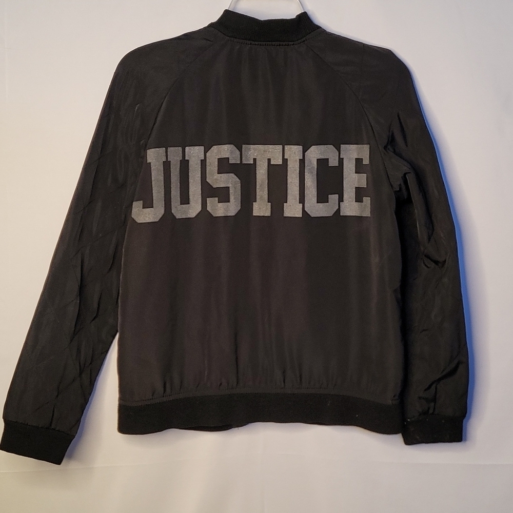 Girls Justice zip up black jacket size 14/16